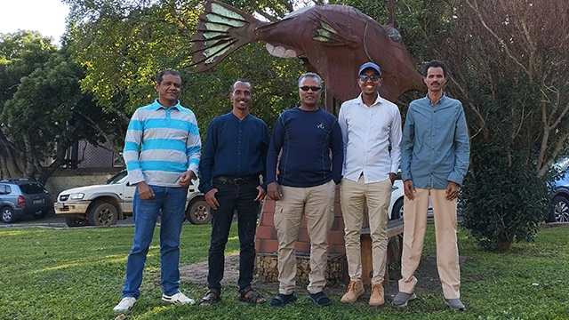 [L-R] Mekonen Shishay Abrehan, Ismael Mohammedsaid Mantay, Kibrom Tekeste Ghebremeskel, Ataklti Nguse Meles, and Mahta Goitom Isaac.
